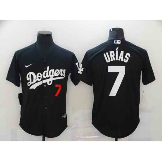 Youth Los Angeles Dodgers #7 Julio Urias Black 2020 Nike Cool Base Jersey