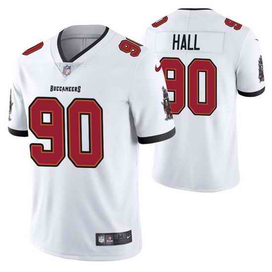 Men Tampa Bay Buccaneers #90 Logan Hall White Vapor Untouchable Limited Stitched Jersey
