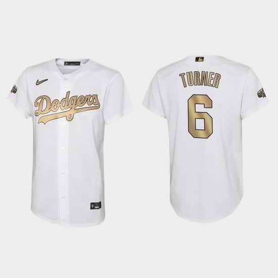 Youth Trea Turner Los Angeles Dodgers 2022 Mlb All Star Game White Jersey
