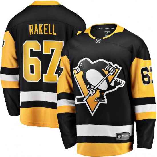 Mens Adidas PITTSBURGH PENGUINS #67 Rickard Rakell Authentic Black Home NHL Jersey