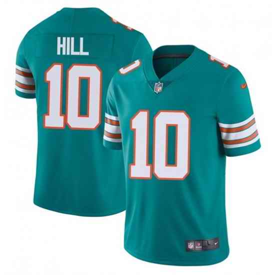 Men Miami Dolphins #10 Tyreek Hill Aqua Color Rush Limited Stitched Football Jersey