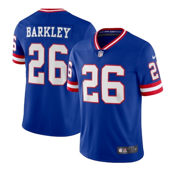 Men New York Giants #26 Saquon Barkley Royal Classic Vapor Limited Stitched Jersey