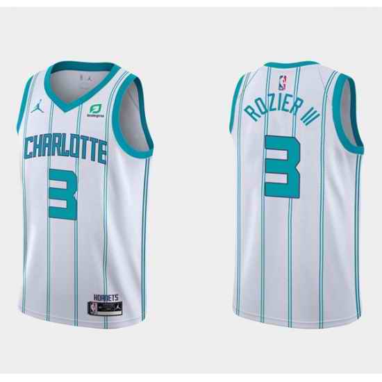 Men Charlotte Hornets #3 Terry Rozier III White Stitched Basketball Jersey