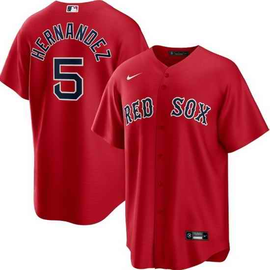 Men Boston Red Sox #5 Kike Hernandez Red Cool Base Stitched Baseball jersey