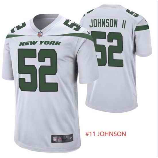 Men Nike New York Jets #11 Jermaine Johnson White Vapor Limited Jersey