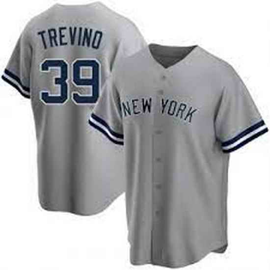 Men Nike New York Yankees #39 Jose Trevino Gray Stitched MLB Jersey