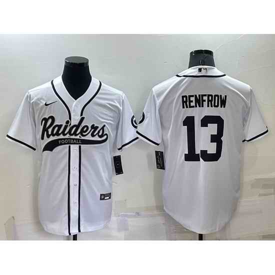 Men Las Vegas Raiders #13 Hunter Renfrow White Cool Base Stitched Baseball Jersey