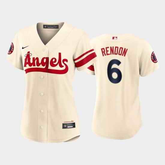 Women Los Angeles Angels #6 Anthony Rendon 2022 Cream City Connect Stitched Baseball Jersey 28Run Small 2