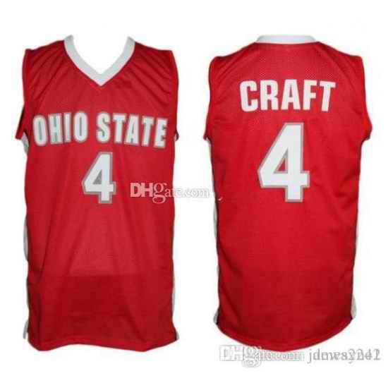 Men 2021 #4 Aaron Craft Ohio State Buckeyes College Red Jersey