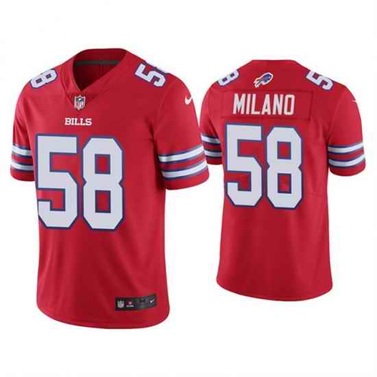 Men Buffalo Bills #58 Matt Milano 2022 Red Vapor Untouchable Limited Stitched Jersey