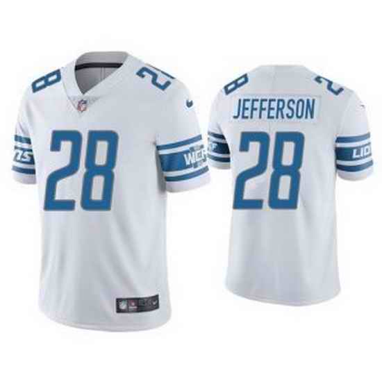 Men White Detroit Lions #28 Jermar Jefferson Vapor Untouchable Limited Stitched Jersey
