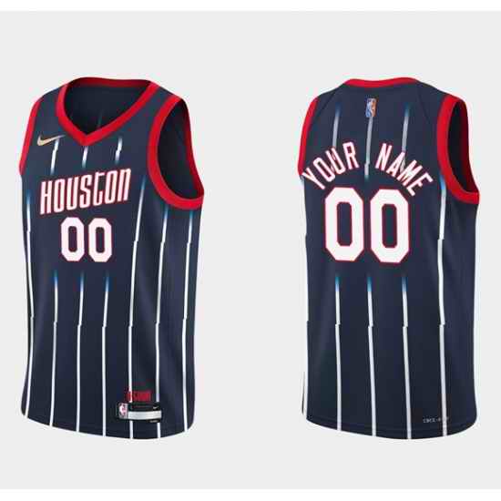Men Women Youth Toddler Houston Rockets Active Player Custom 2021 #22 City Edition 75th Anniversary Navy Stitched Basketball Jersey