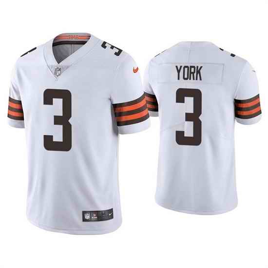 Men Cleveland Browns #3 Cade York White Vapor Untouchable Limited Stitched Jersey