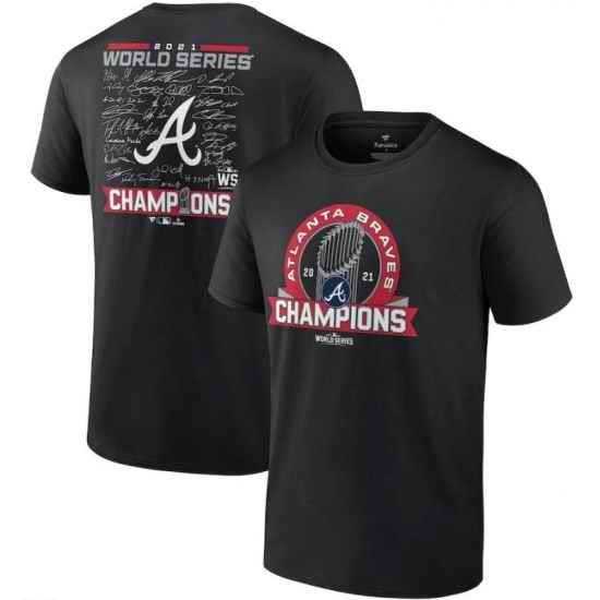 Atlanta Braves Fanatics Branded 2021 World Series Champions Signature Roster T-Shirt - Black