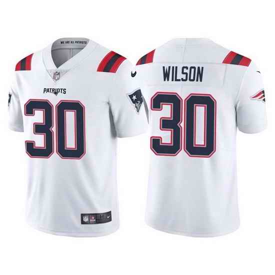 Men New England Patriots #30 Mack Wilson White Vapor Untouchable Limited Stitched jersey