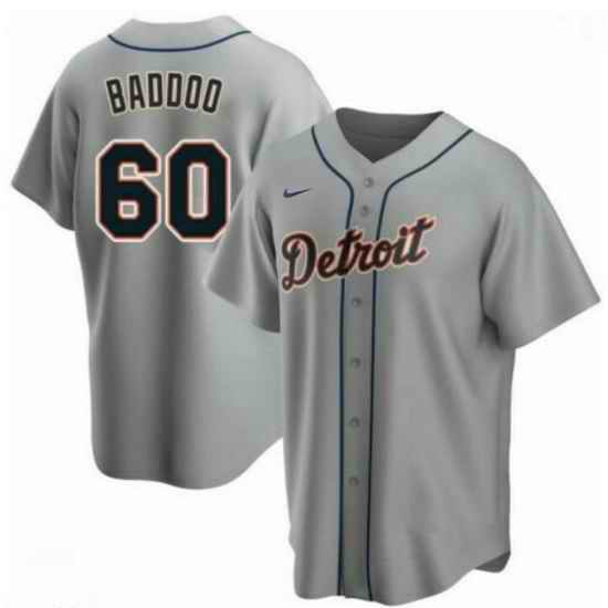 Men Detroit Tigers #60 Akil Baddoo Grey Cool Base Stitched jersey