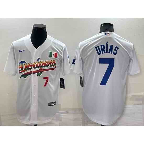 Youth Los Angeles Dodgers #7 Julio Urias White Cool Base Stitched Baseball Jersey