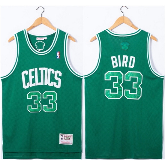 Men Boston Celtics #33 Larry Bird Green Throwback Basketball Jersey