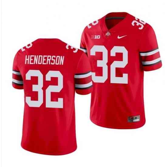 Ohio State Buckeyes #32 TreVeyon Henderson Scarlet NCAA Football Jersey
