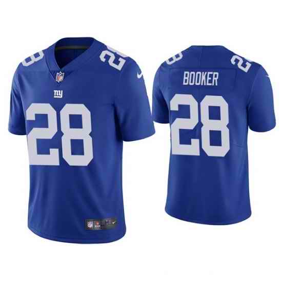 Men New York Giants #28 Devontae Booker Blue Vapor Untouchable Limited Stitched Jersey