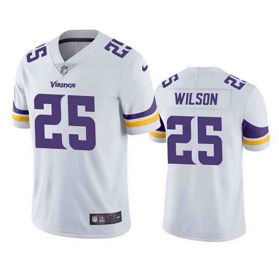 Men Minnesota Vikings #25 Albert Wilson White Vapor Untouchable Stitched Jersey