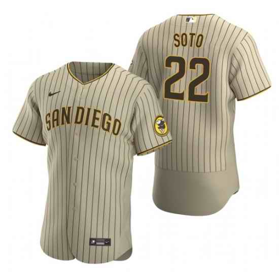 Men San Diego Padres #22 Juan Soto Tan Flex Base Stitched Baseball Jersey