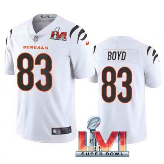 Nike Cincinati Bengals #83 Tyler Boyd White 2022 Super Bowl LVI Vapor Limited Jersey