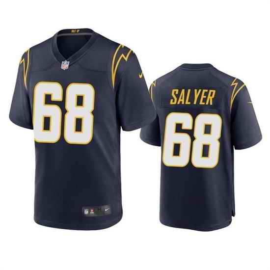 Men Los Angeles Chargers #68 Jamaree Salyer Navy Stitched Jersey