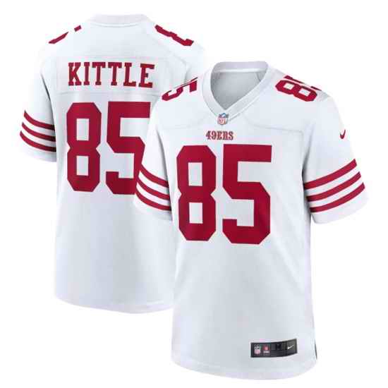 Men San Francisco 49ers #85 George Kittle 2022 New White Stitched Game Jersey