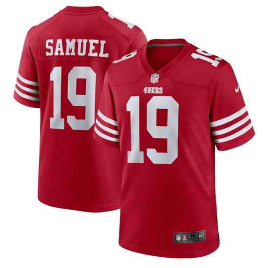 Men San Francisco 49ers #19 Deebo Samuel 2022 New Scarlet Stitched Game Jersey