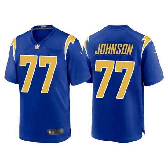 Men Los Angeles Chargers #77 Zion Johnson Royal Limited Stitched jersey