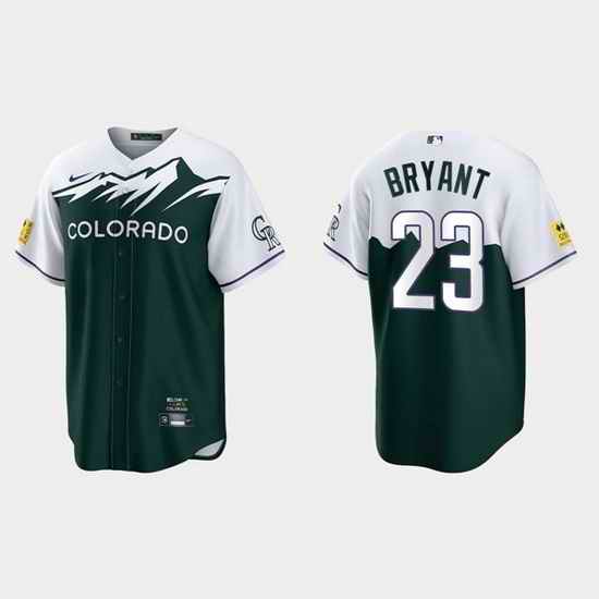 Men Colorado Rockies #23 Kris Bryant 2022 Green City Connect Stitched Baseball Jerseys
