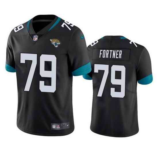Men Jacksonville Jaguars #79 Luke Fortner Black Vapor Untouchable Limited Stitched Jersey