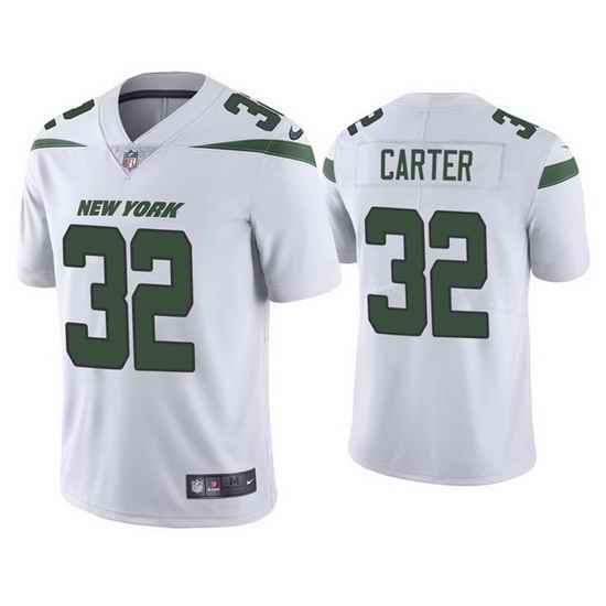 Youth New York Jets #32 Michael Carter 2021 White Vapor Untouchable Limited Stitched Jersey