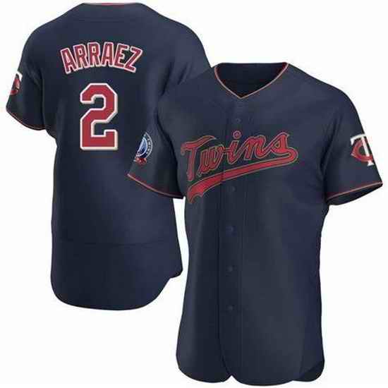 Men Minnesota Twins #2 Luis Arraez Men Nike Navy Home 2020 Flex Base Player MLB Jersey