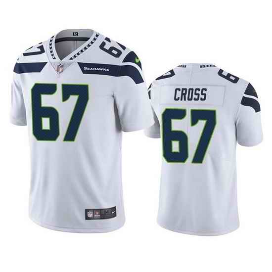 Men Seattle Seahawks #67 Charles Cross White Vapor Untouchable Limited Stitched jersey