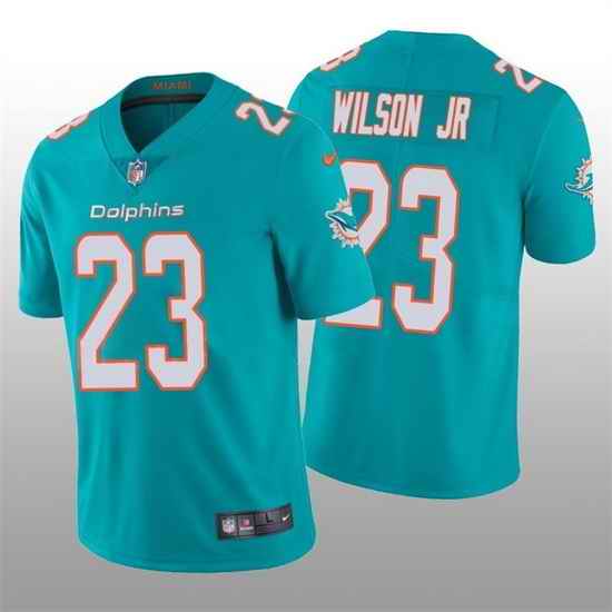 Men Miami Dolphins #23 Jeff Wilson Jr 2022 Aqua Vapor Untouchable Limited Stitched Jersey