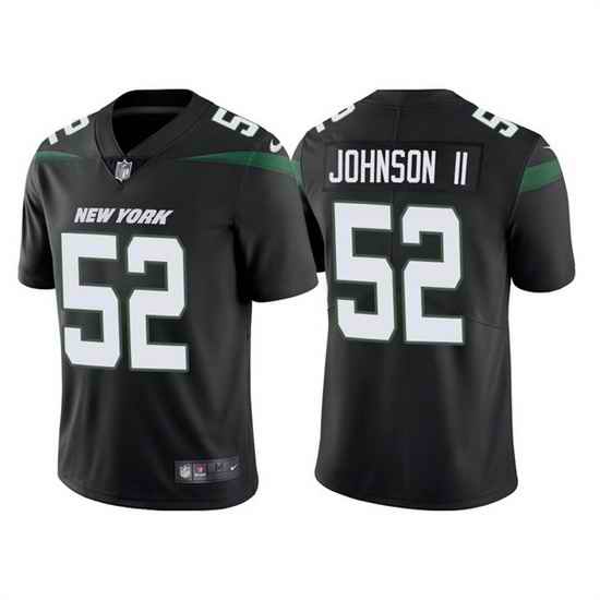 Men New York Jets #52 Jermaine Johnson II 2022 Black Vapor Untouchable Limited Stitched jersey