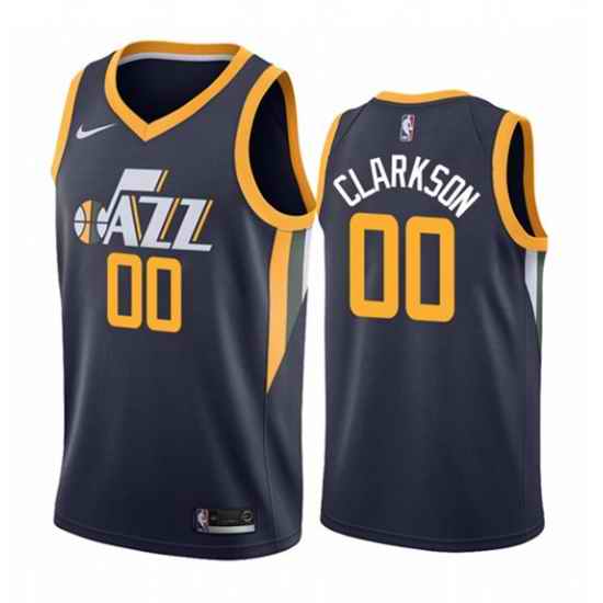 Men Utah Jazz #00 Jordan Clarkson Navy Icon Edition Swingman Stitched Jersey