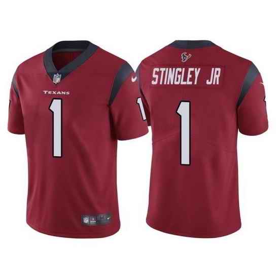 Nike Texans #1 Derek Stingley Jr Red 2022 NFL Draft Vapor Untouchable Limited Jerse