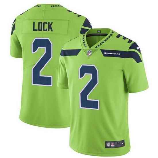 Men Seattle Seahawks #2 Drew Lock Green Vapor Untouchable Limited Stitched jersey