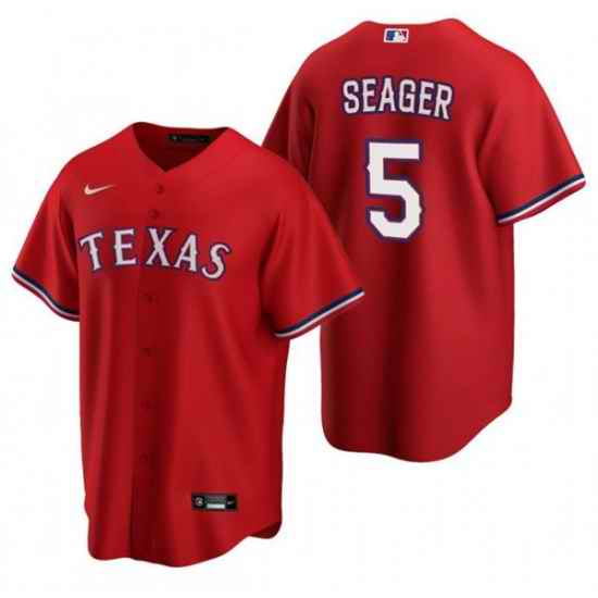 Men Texas Rangers #5 Corey Seager Red Cool Base Stitched Baseball Jersey