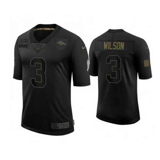 Men Denver Broncos #3 Russell Wilson Black Salute To Service Limited Stitched jersey