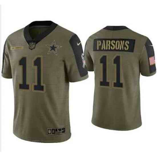 Men Nike Dallas Cowboys #11 Micah Parsons 2021 Salute To Service Stitched NFL Limited Jersey