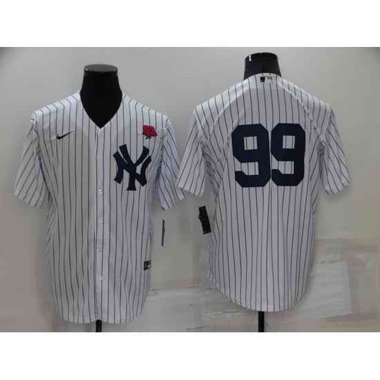Men New York Yankees #99 Aaron Judge White Cool Base Stitched Baseball Jerseys