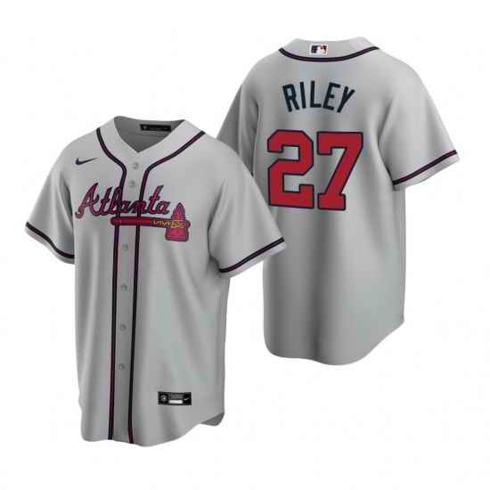 Youth Atlanta Braves #27 Austin Riley Cool Base MLB Stitched Jersey Gray