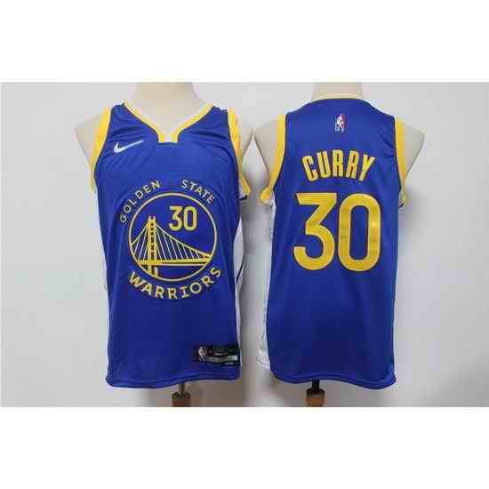 Men Nike Golden State Warriors #30 Stephen Curry Blue Nike Diamond 75th Anniversary City Edition Swingman Jersey