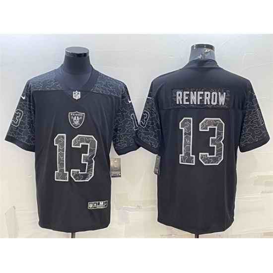 Men Las Vegas Raiders #13 Hunter Renfrow Black Reflective Limited Stitched Football Jersey