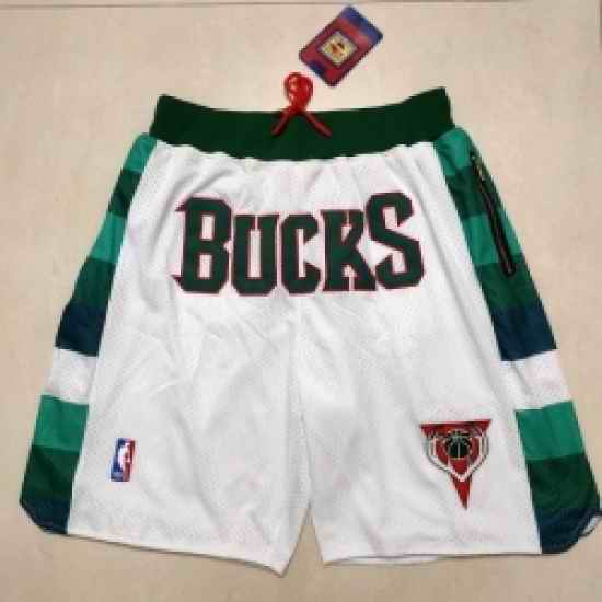 Men Milwaukee Bucks White Pocket Shorts