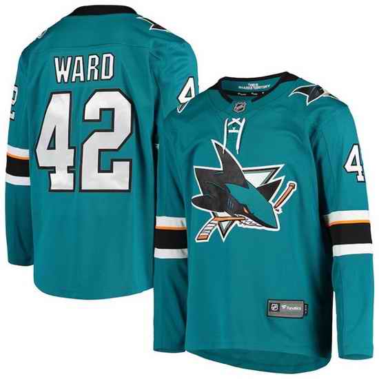 Men San Jose Sharks #42 Joel Ward Teal Stitched jersey